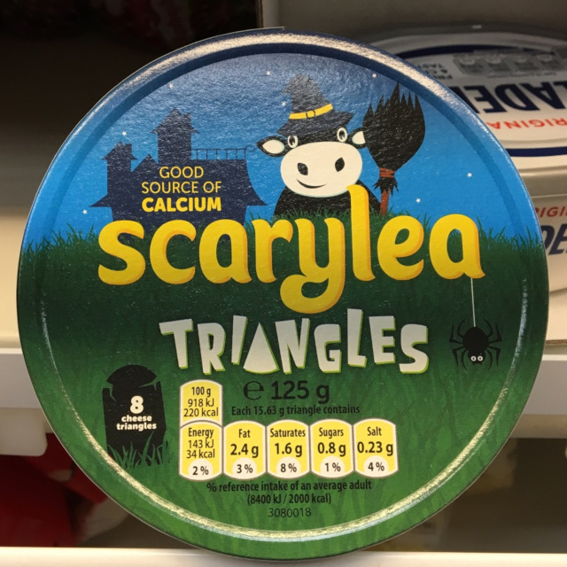 Halloween-themed and Dairylea cream cheese triangles