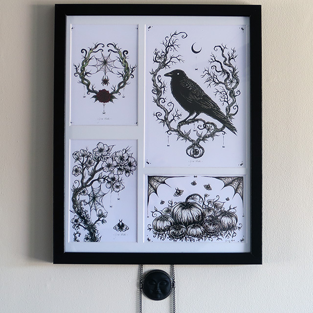 Four prints from Grace Moth framed together
