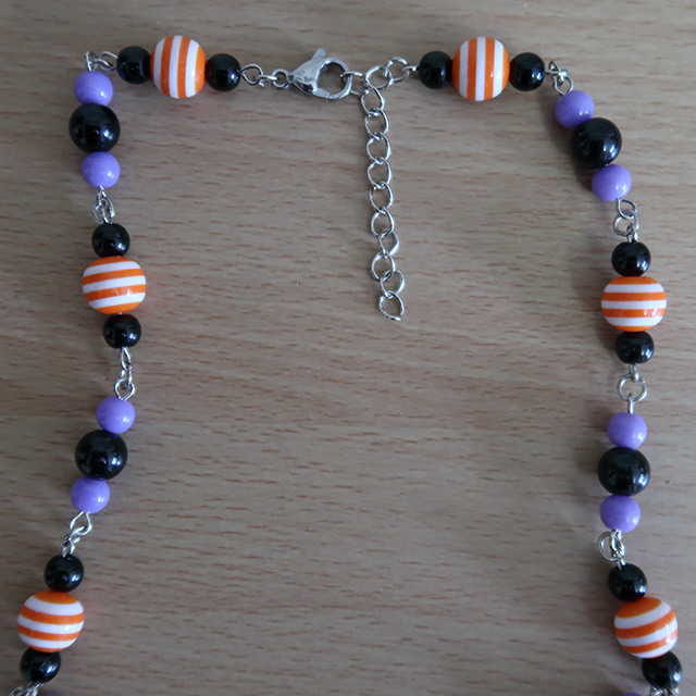 Striped Bat necklace clasp