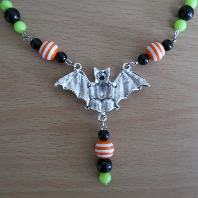 Striped Bat necklace (reverse view)