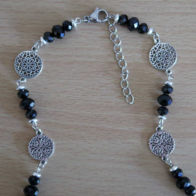 Floral Lace Bats necklace clasp