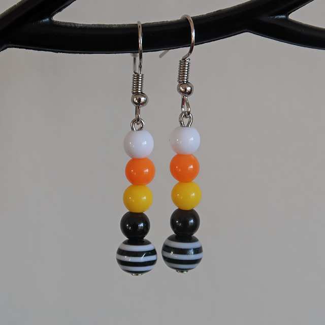 Earrings to match the Striped Candy Corn necklace